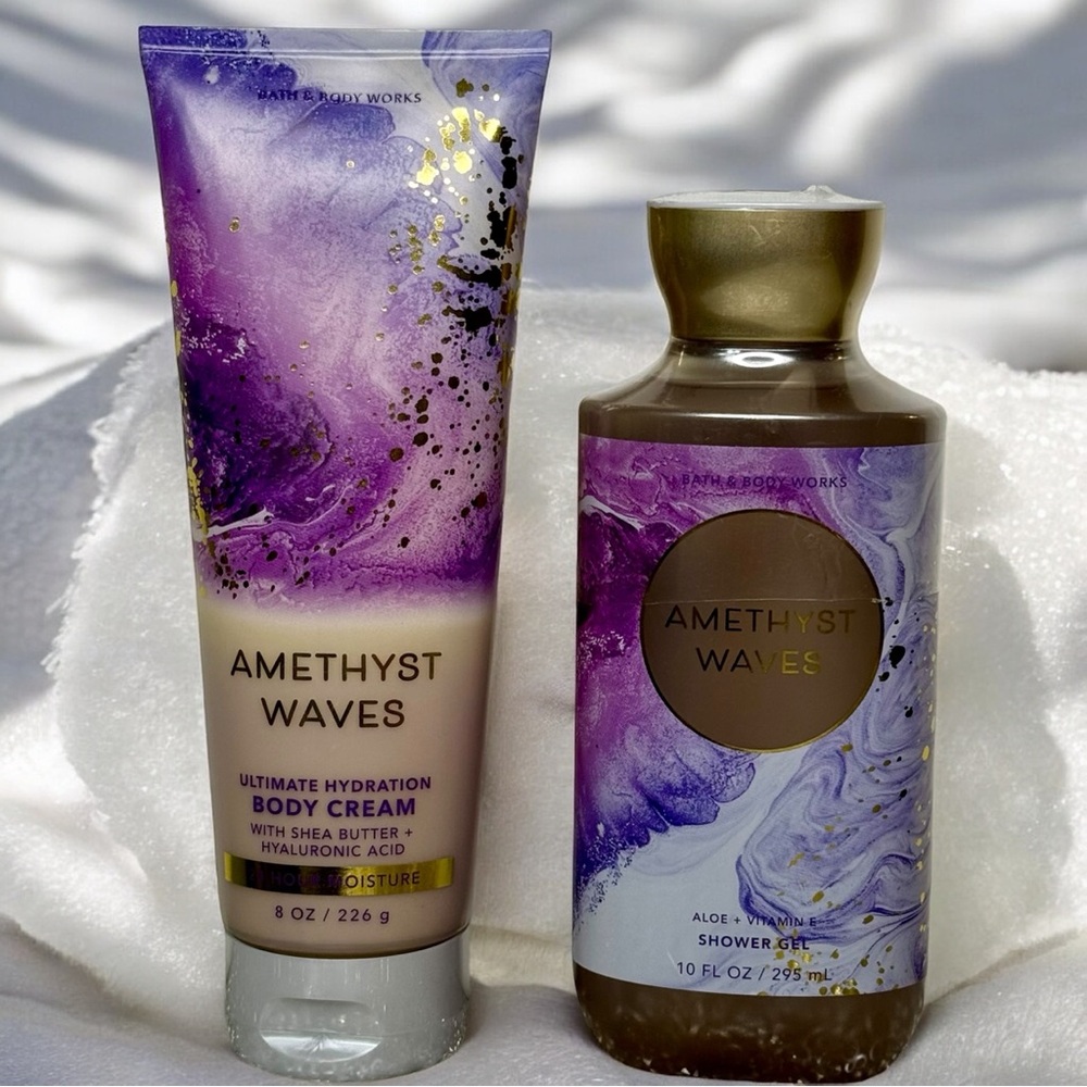 Bath and Body Works Amethyst Waves Body Cream & Shower Gel Gift Set NWT